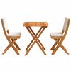 vidaXL Bistro Set with Cushion 3 pcs Oil Natural Solid Acacia Wood