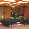 vidaXL 9 Piece Garden Lounge Set with Cushions Black Pinewood