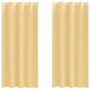 vidaXL Blackout Curtains with Rings 2 pcs Beige 245 x 140 cm Polyester