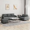vidaXL 3 Piece Sofa Set with Cushions Dark Grey Fabric