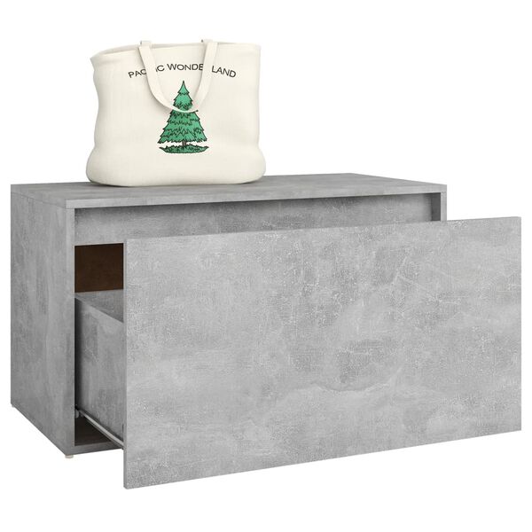 vidaXL Hall Bench 80x40x45 cm Concrete Grey Engineered Wood