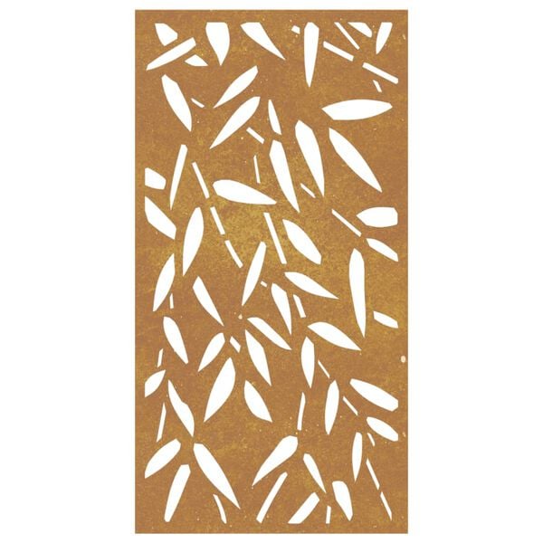 vidaXL Garden Wall Decoration 105x55 cm Corten Steel Bamboo Leaf Design