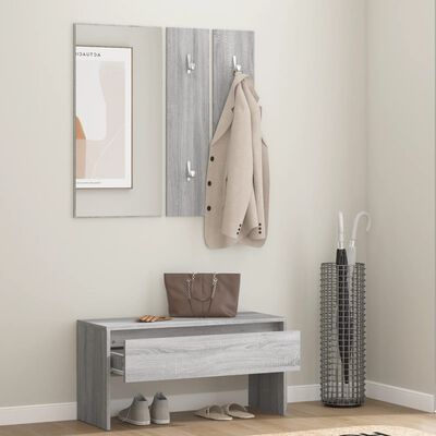 vidaXL Hallway Furniture Set Grey Sonoma Engineered Wood