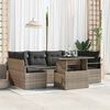 vidaXL Garden Sofa Set with Storage 7 pcs Grey Poly rattan
