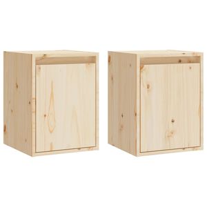 vidaXL Wall Cabinets 2 pcs 30x30x40 cm Solid Wood Pine