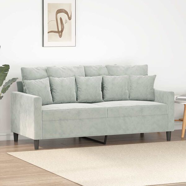 vidaXL 2-Seater Sofa Light Grey 140 cm Velvet