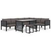 vidaXL Right Corner Sofa with Cushion Anthracite Poly Rattan