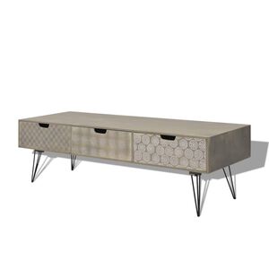 vidaXL TV Stand | Grey | MDF, steel | Medium | TV Stand | Rectangular | Retro