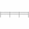 vidaXL Garden Fence with Spear Top Steel 504x60 cm Black