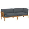 vidaXL Sofa Set with Cushion Plain 2 pcs Anthracite Solid Acacia Wood
