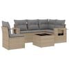 vidaXL 6 Piece Garden Sofa Set with Cushions Beige Poly Rattan