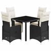 vidaXL 5 Piece Garden Bistro Set with Cushions Black Poly Rattan