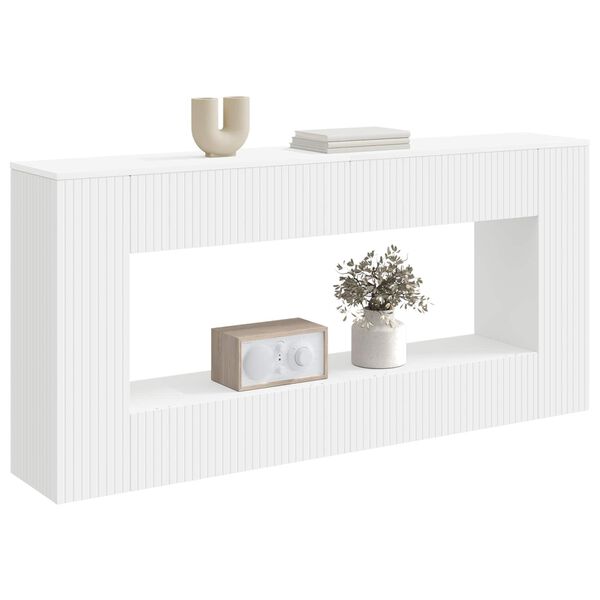 vidaXL Console Table Striped White 155 x 29 x 74 cm Engineered Wood
