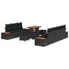 vidaXL Garden Sofa Set 10 pcs 9-Seater Black Poly rattan