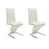 vidaXL Dining Chairs 2 pcs White Faux Leather
