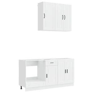 vidaXL Kitchen Unit PORTO 5 pcs High Gloss White Engineered Wood
