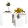 vidaXL Nesting Coffee Tables 3 pcs High Gloss White Engineered Wood