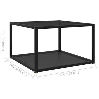 vidaXL Coffee Table Black 60x60x35 cm Tempered Glass