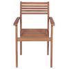 vidaXL Garden Chairs 2 pcs with Red Cushions Solid Teak Wood