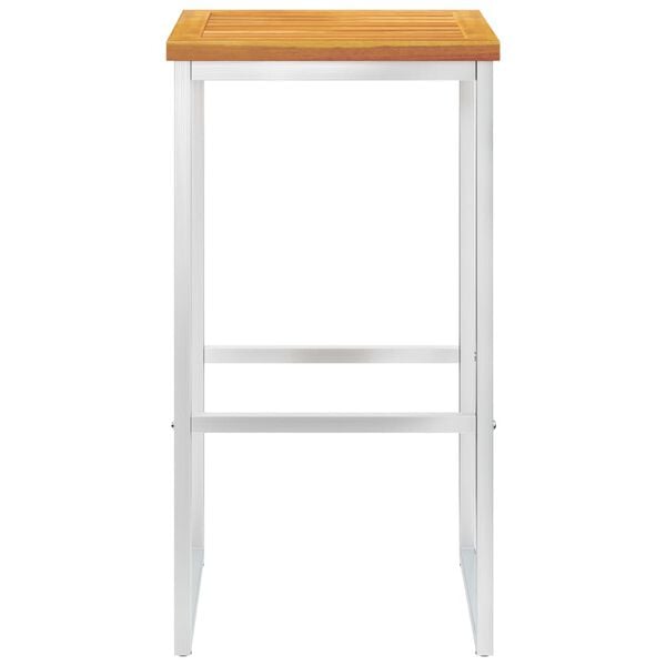 vidaXL Bar Chairs 4 pcs Solid Acacia Wood and Stainless Steel