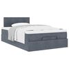 vidaXL Ottoman Bed with Mattress Dark Grey King Single Velvet