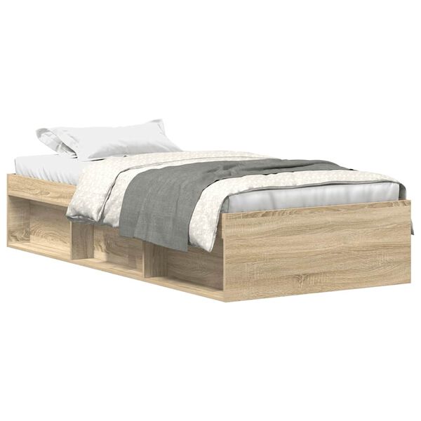 vidaXL Bed Frame without Mattress Sonoma Oak 90x190 cm Single