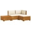 vidaXL 4 pcs Outdoor Sofa Set Solid Acacia Wood Brown