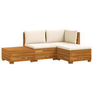 vidaXL 4 pcs Outdoor Sofa Set Solid Acacia Wood Brown