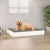 vidaXL Dog Bed White 71.5x54x9 cm Solid Wood Pine