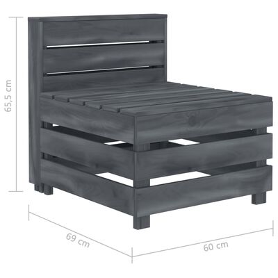 vidaXL Garden 4-Seater Pallet Sofa Wood Grey