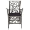 vidaXL 3 Piece Garden Dining Set Poly Rattan Grey