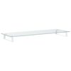 vidaXL Monitor Stand White 100x35x8 cm Tempered Glass and Metal