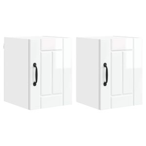 vidaXL Wall Cabinet LUCCA 2 pcs High Gloss White Engineered Wood