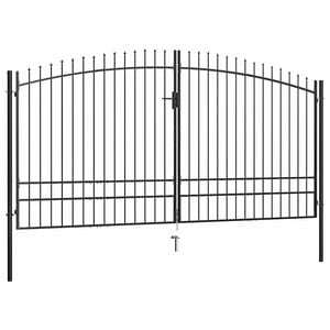 vidaXL Double Door Fence Gate with Spear Top 400x249.5 cm