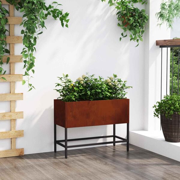 vidaXL Raised Garden Planter Rusty 60 x 26 x 45 cm Weathering Steel