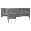 vidaXL 5 Piece L-shaped Couch Sofa Set with Cushions Poly Rattan Grey