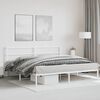 vidaXL Metal Bed Frame without Mattress with Headboard White 180x200cm