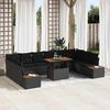 vidaXL Garden Sofa Set with Storage 11 pcs Black Poly rattan
