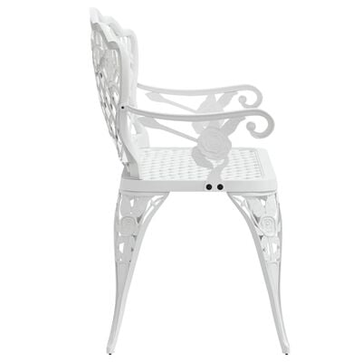 vidaXL Garden Bench 108 cm Cast Aluminium White