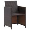 vidaXL 4 Piece Garden Chair and Stool Set Poly Rattan Brown