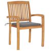 vidaXL Stacking Garden Chairs with Cushions 8 pcs Solid Teak Wood