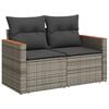 vidaXL 9 Piece Garden Sofa Set with Cushions Grey Poly Rattan