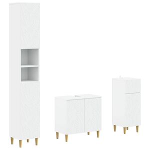 vidaXL 3 Piece Bathroom Cabinet Set DELFT White Engineered Wood
