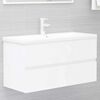 vidaXL 2 Piece Bathroom Furniture Set White Engineered Wood