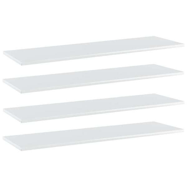 vidaXL Bookshelf Boards 4 pcs High Gloss White 100x30x1.5 cm Engineered Wood