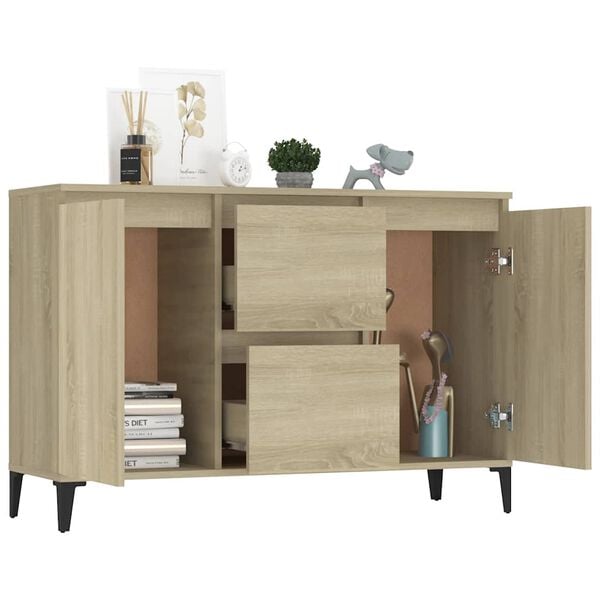 vidaXL Sideboard Sonoma Oak 102x35x70 cm Engineered Wood