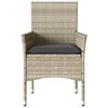 vidaXL Garden Chairs with Cushions 2 pcs Light Grey Poly Rattan