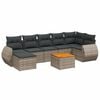 vidaXL 8 Piece Garden Sofa Set with Cushions Grey Poly Rattan