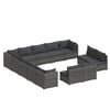 vidaXL 13 Piece Garden Lounge Set with Cushions Grey Poly Rattan