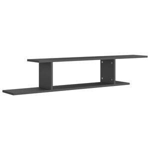vidaXL Wall-Mounted TV Shelf Grey 125x18x23 cm Engineered Wood